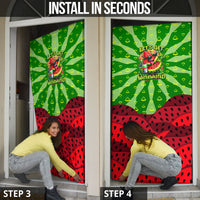Let's Get Juicy Waterwasted Watermelon Door Cover Funny Cartoon Summer Fruit Party Art