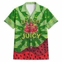 Let's Get Juicy Waterwasted Watermelon Hawaiian Shirt Funny Cartoon Summer Fruit Party Art