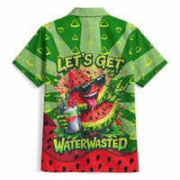 Let's Get Juicy Waterwasted Watermelon Hawaiian Shirt Funny Cartoon Summer Fruit Party Art
