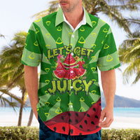 Let's Get Juicy Waterwasted Watermelon Hawaiian Shirt Funny Cartoon Summer Fruit Party Art