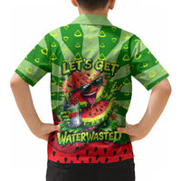Let's Get Juicy Waterwasted Watermelon Hawaiian Shirt Funny Cartoon Summer Fruit Party Art