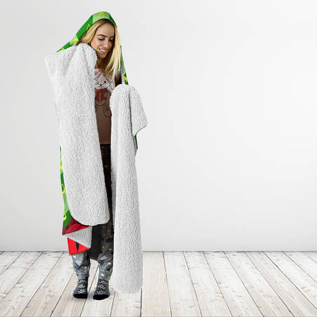 Let's Get Juicy Waterwasted Watermelon Hooded Blanket Funny Cartoon Summer Fruit Party Art