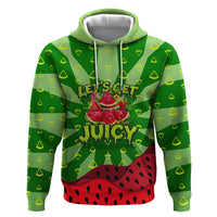 Let's Get Juicy Waterwasted Watermelon Hoodie Funny Cartoon Summer Fruit Party Art