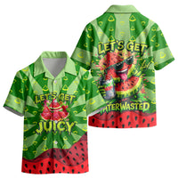 Let's Get Juicy Waterwasted Watermelon Kid Hawaiian Shirt Funny Cartoon Summer Fruit Party Art