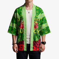 Let's Get Juicy Waterwasted Watermelon Kimono Funny Cartoon Summer Fruit Party Art