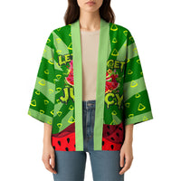 Let's Get Juicy Waterwasted Watermelon Kimono Funny Cartoon Summer Fruit Party Art