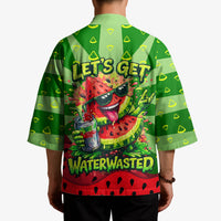 Let's Get Juicy Waterwasted Watermelon Kimono Funny Cartoon Summer Fruit Party Art