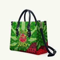 Let's Get Juicy Waterwasted Watermelon Leather Bag Funny Cartoon Summer Fruit Party Art