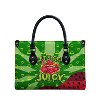 Let's Get Juicy Waterwasted Watermelon Leather Bag Funny Cartoon Summer Fruit Party Art