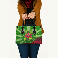 Let's Get Juicy Waterwasted Watermelon Leather Bag Funny Cartoon Summer Fruit Party Art