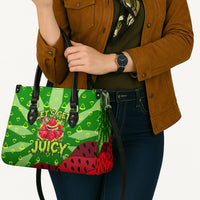 Let's Get Juicy Waterwasted Watermelon Leather Bag Funny Cartoon Summer Fruit Party Art