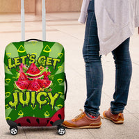 Let's Get Juicy Waterwasted Watermelon Luggage Cover Funny Cartoon Summer Fruit Party Art