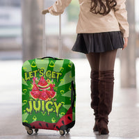 Let's Get Juicy Waterwasted Watermelon Luggage Cover Funny Cartoon Summer Fruit Party Art