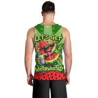 Let's Get Juicy Waterwasted Watermelon Men Tank Top Funny Cartoon Summer Fruit Party Art