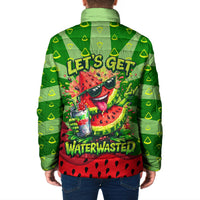 Let's Get Juicy Waterwasted Watermelon Padded Jacket Funny Cartoon Summer Fruit Party Art
