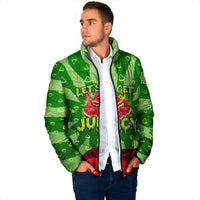 Let's Get Juicy Waterwasted Watermelon Padded Jacket Funny Cartoon Summer Fruit Party Art