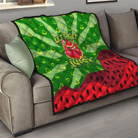 Let's Get Juicy Waterwasted Watermelon Quilt Funny Cartoon Summer Fruit Party Art