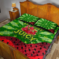 Let's Get Juicy Waterwasted Watermelon Quilt Bed Set Funny Cartoon Summer Fruit Party Art