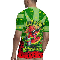 Let's Get Juicy Waterwasted Watermelon Rugby Jersey Funny Cartoon Summer Fruit Party Art