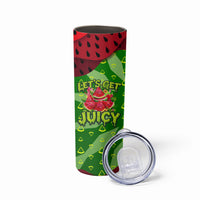 Let's Get Juicy Waterwasted Watermelon Skinny Tumbler Funny Cartoon Summer Fruit Party Art