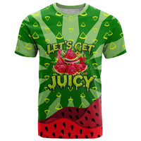 Let's Get Juicy Waterwasted Watermelon T Shirt Funny Cartoon Summer Fruit Party Art