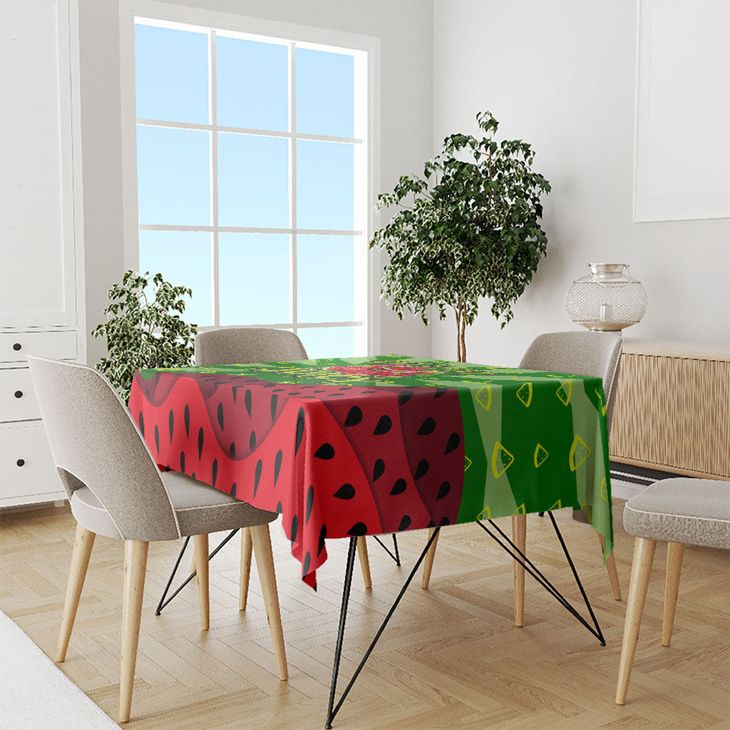 Let's Get Juicy Waterwasted Watermelon Tablecloth Funny Cartoon Summer Fruit Party Art