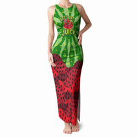 Let's Get Juicy Waterwasted Watermelon Tank Maxi Dress Funny Cartoon Summer Fruit Party Art