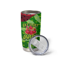 Let's Get Juicy Waterwasted Watermelon Tumbler Cup Funny Cartoon Summer Fruit Party Art