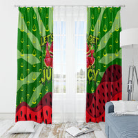 Let's Get Juicy Waterwasted Watermelon Window Curtain Funny Cartoon Summer Fruit Party Art