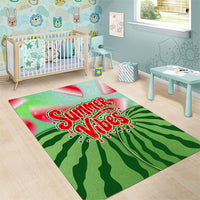 Summer Vibes Watermelon Area Rug Drinks And Fruit - Vibrant Watercolor Style - Tropical Vacation Art