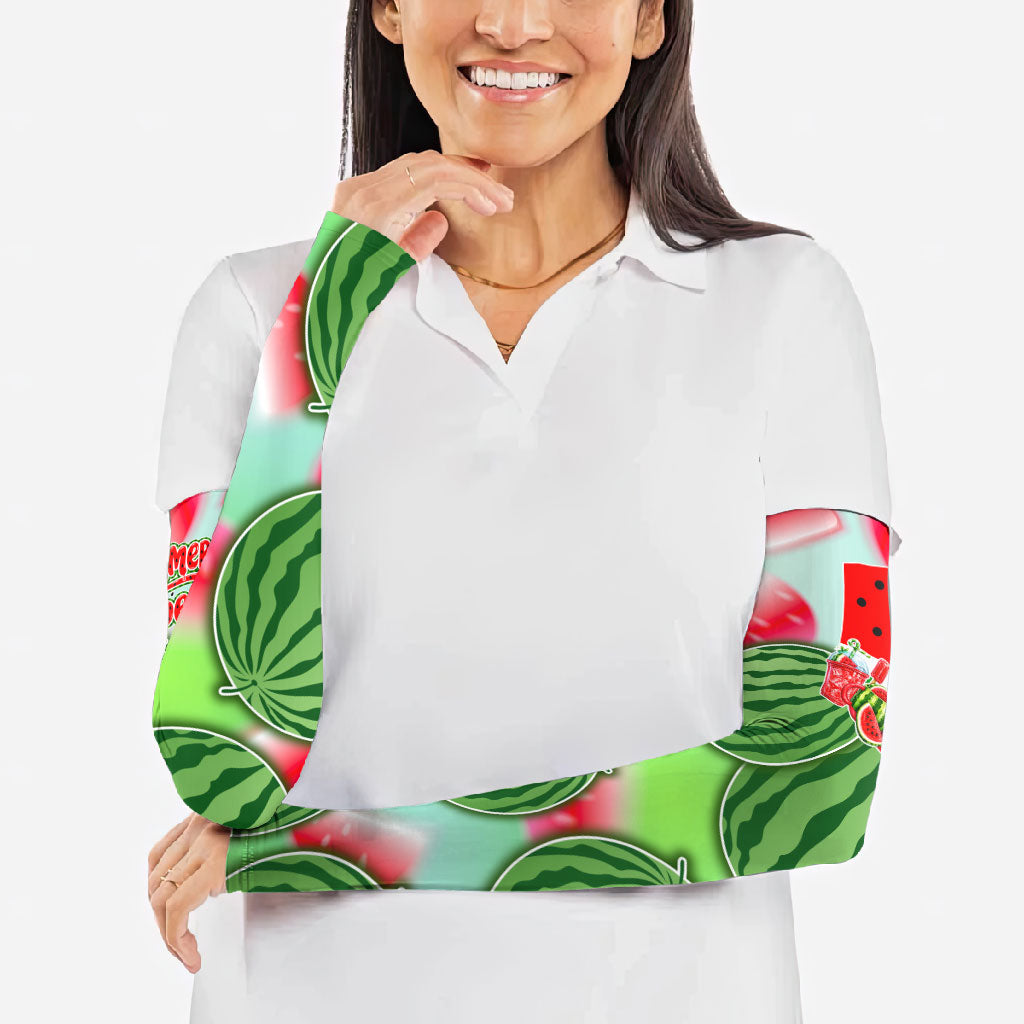 Summer Vibes Watermelon Arm Sleeves Drinks And Fruit - Vibrant Watercolor Style - Tropical Vacation Art