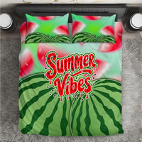 Summer Vibes Watermelon Bedding Set Drinks And Fruit - Vibrant Watercolor Style - Tropical Vacation Art