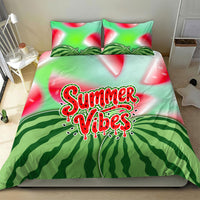 Summer Vibes Watermelon Bedding Set Drinks And Fruit - Vibrant Watercolor Style - Tropical Vacation Art