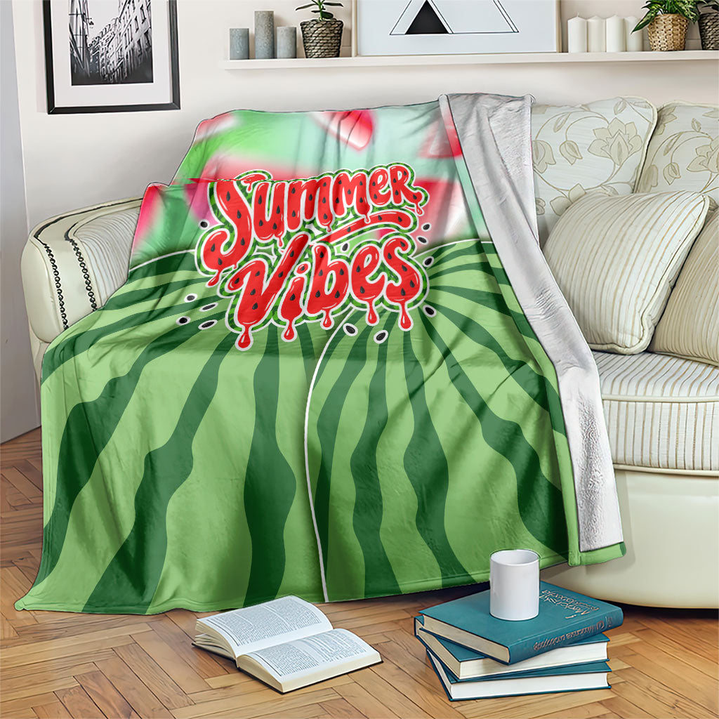 Summer Vibes Watermelon Blanket Drinks And Fruit - Vibrant Watercolor Style - Tropical Vacation Art