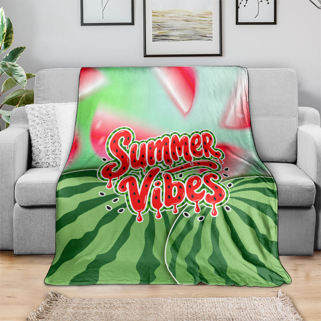 Summer Vibes Watermelon Blanket Drinks And Fruit - Vibrant Watercolor Style - Tropical Vacation Art