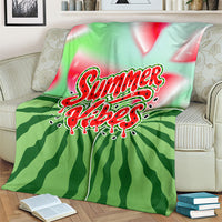 Summer Vibes Watermelon Blanket Drinks And Fruit - Vibrant Watercolor Style - Tropical Vacation Art