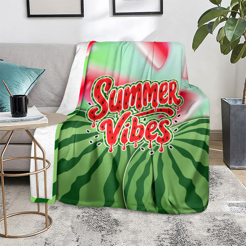 Summer Vibes Watermelon Blanket Drinks And Fruit - Vibrant Watercolor Style - Tropical Vacation Art
