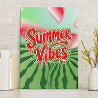 Summer Vibes Watermelon Canvas Wall Art Drinks And Fruit - Vibrant Watercolor Style - Tropical Vacation Art