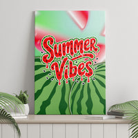 Summer Vibes Watermelon Canvas Wall Art Drinks And Fruit - Vibrant Watercolor Style - Tropical Vacation Art