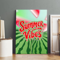 Summer Vibes Watermelon Canvas Wall Art Drinks And Fruit - Vibrant Watercolor Style - Tropical Vacation Art