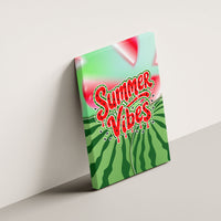 Summer Vibes Watermelon Canvas Wall Art Drinks And Fruit - Vibrant Watercolor Style - Tropical Vacation Art