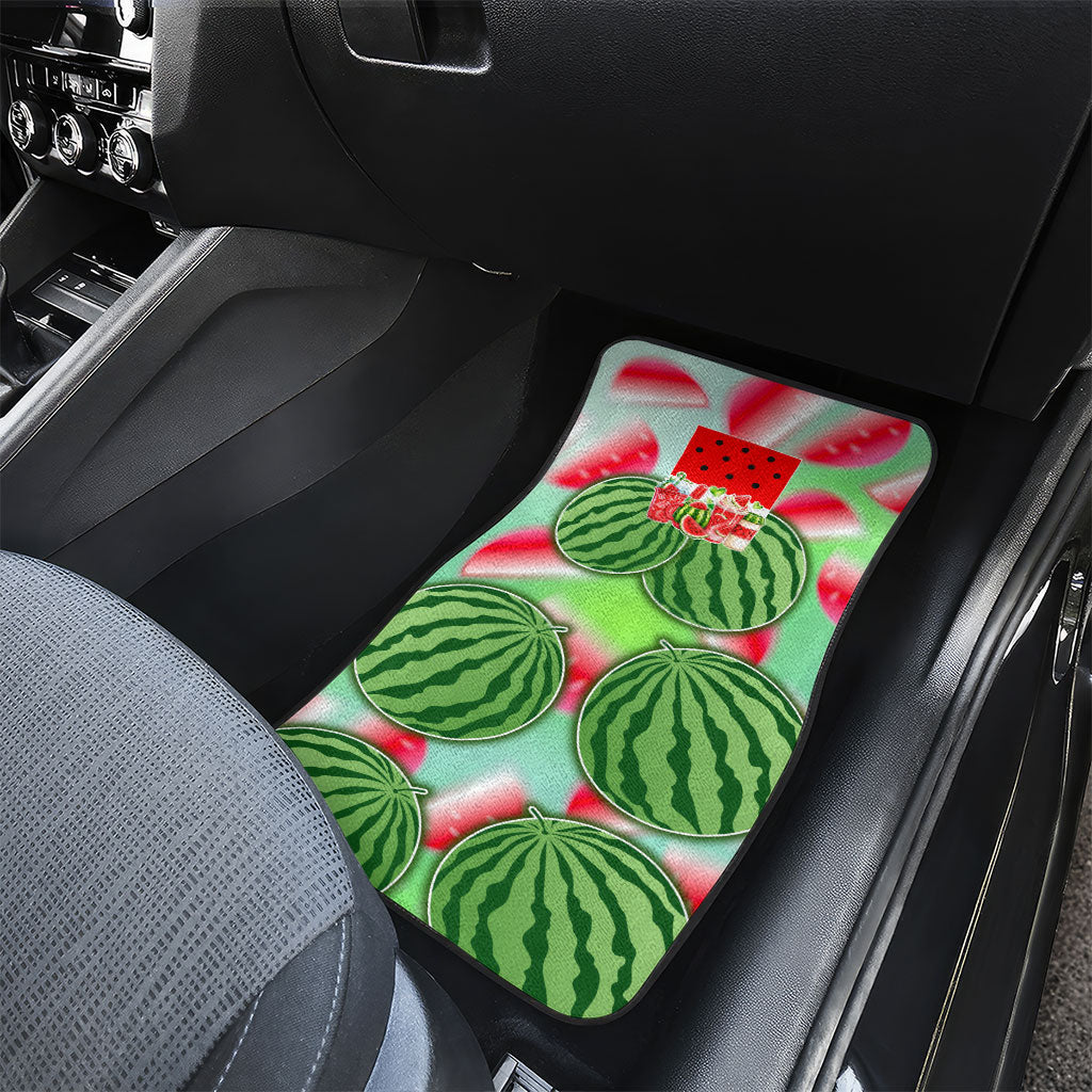 Summer Vibes Watermelon Car Mats Drinks And Fruit - Vibrant Watercolor Style - Tropical Vacation Art