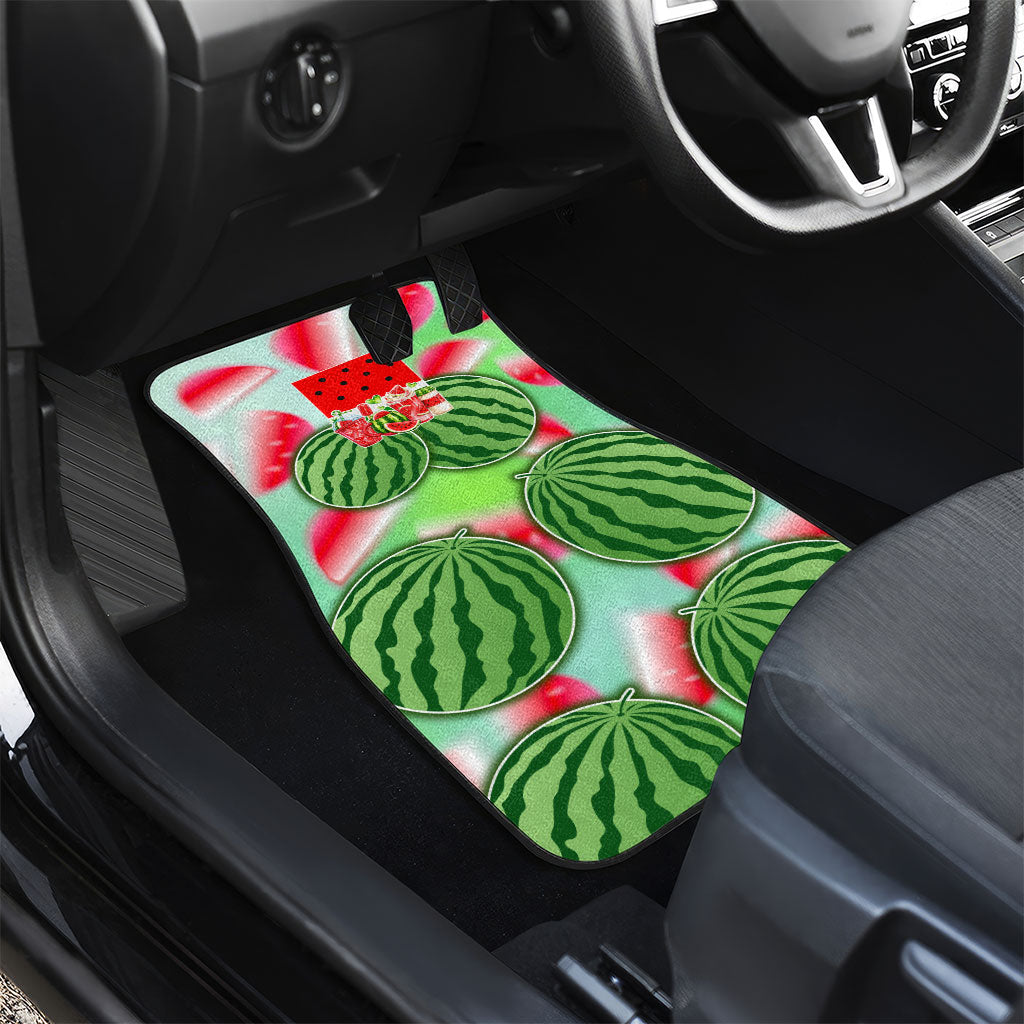 Summer Vibes Watermelon Car Mats Drinks And Fruit - Vibrant Watercolor Style - Tropical Vacation Art