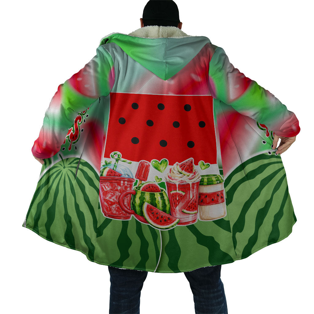 Summer Vibes Watermelon Cloak Drinks And Fruit - Vibrant Watercolor Style - Tropical Vacation Art