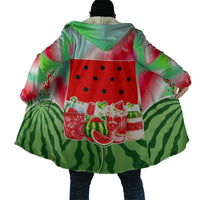 Summer Vibes Watermelon Cloak Drinks And Fruit - Vibrant Watercolor Style - Tropical Vacation Art