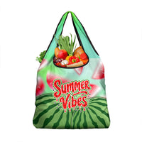 Summer Vibes Watermelon Grocery Bag Drinks And Fruit - Vibrant Watercolor Style - Tropical Vacation Art