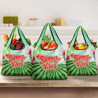 Summer Vibes Watermelon Grocery Bag Drinks And Fruit - Vibrant Watercolor Style - Tropical Vacation Art