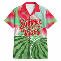 Summer Vibes Watermelon Hawaiian Shirt Drinks And Fruit - Vibrant Watercolor Style - Tropical Vacation Art