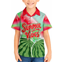Summer Vibes Watermelon Hawaiian Shirt Drinks And Fruit - Vibrant Watercolor Style - Tropical Vacation Art