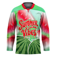 Summer Vibes Watermelon Hockey Jersey Drinks And Fruit - Vibrant Watercolor Style - Tropical Vacation Art